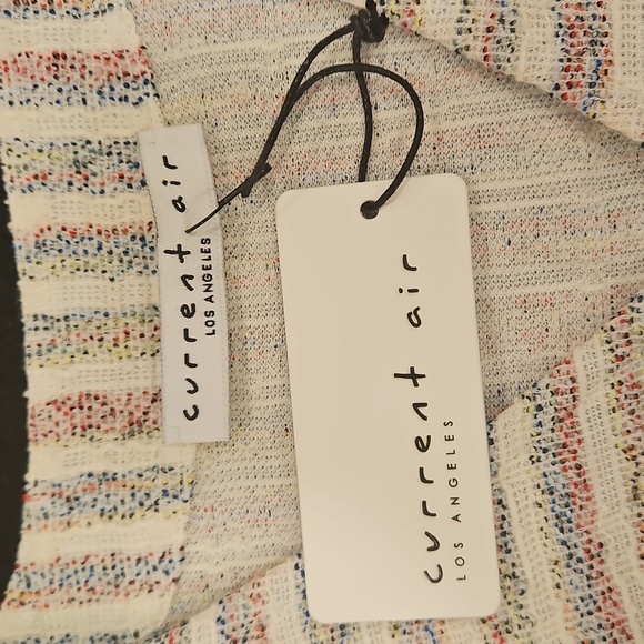 💕CURRENT AIR💕 Short Sleeve Button Front Tie Front Top ~ Striped NWT - Picture 7 of 8